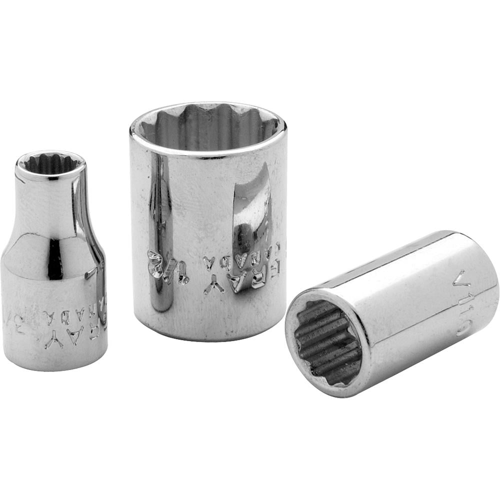 1/4 Drive 12 Point Standard Length Sockets